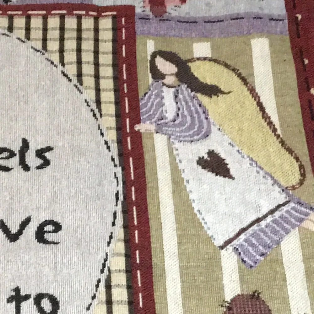 Vintage Blanket Good Friends/Angels Rustic Farmhouse Country Throw or Wall Decor